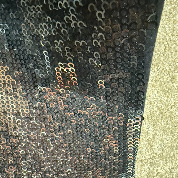 Forever 21 Silver Sequin Knit Tank Top Womens Small Stretch Scoop Holiday Dance - Picture 12 of 13